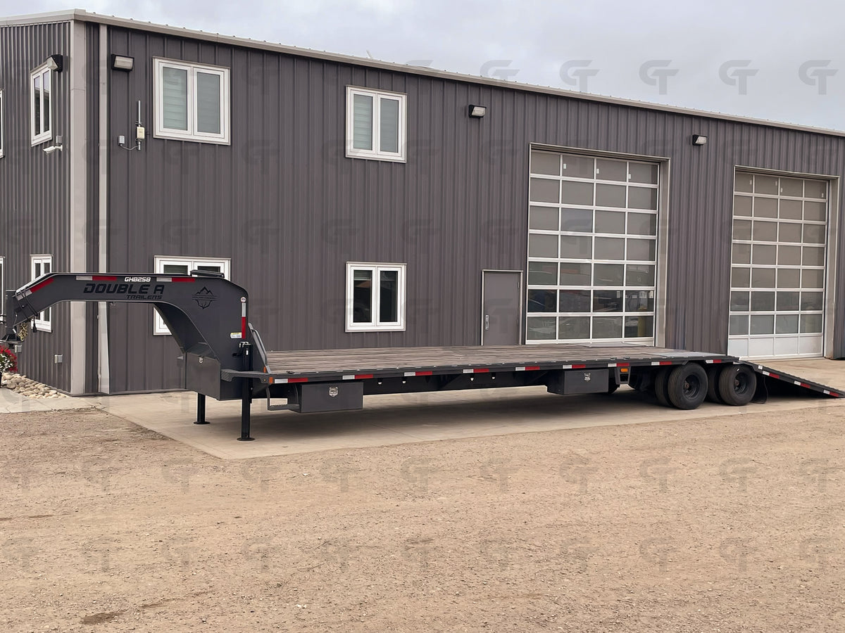 2027 Double A 40' Gooseneck Highboy/Deckover Beavertail Trailer · Tandem 12K