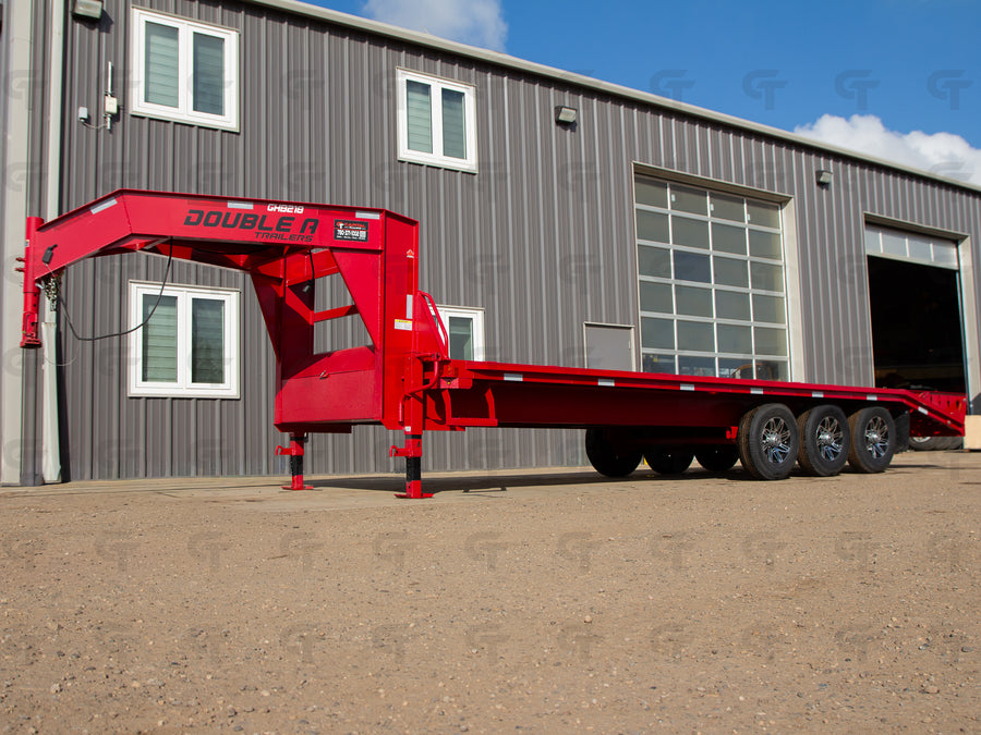 2024 Double A 24' Gooseneck Highboy Trailer - Aluminum Wheels - Red - 24150LB GVW - 29160