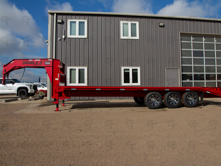 2024 Double A 24' Gooseneck Highboy Trailer - Aluminum Wheels - Red - 24150LB GVW - 29160
