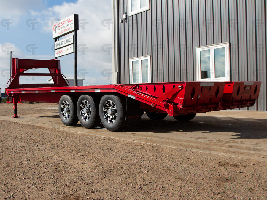 2024 Double A 24' Gooseneck Highboy Trailer - Aluminum Wheels - Red - 24150LB GVW - 29160