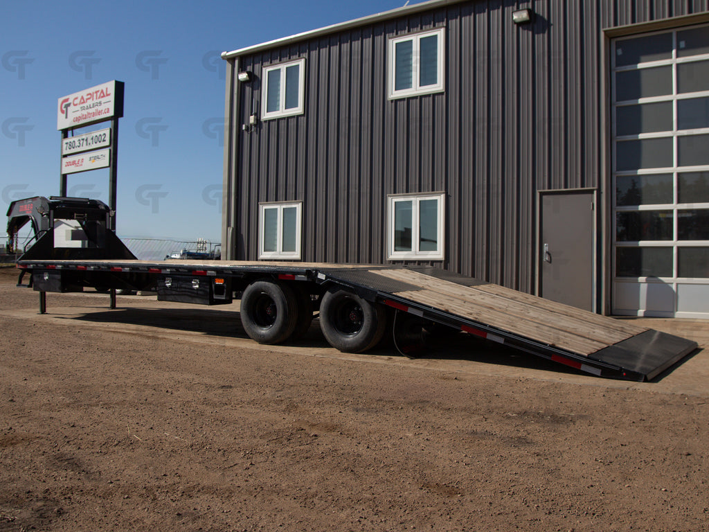 2027 Double A 34' Gooseneck Highboy/Deckover Beavertail Trailer · Tandem 12K