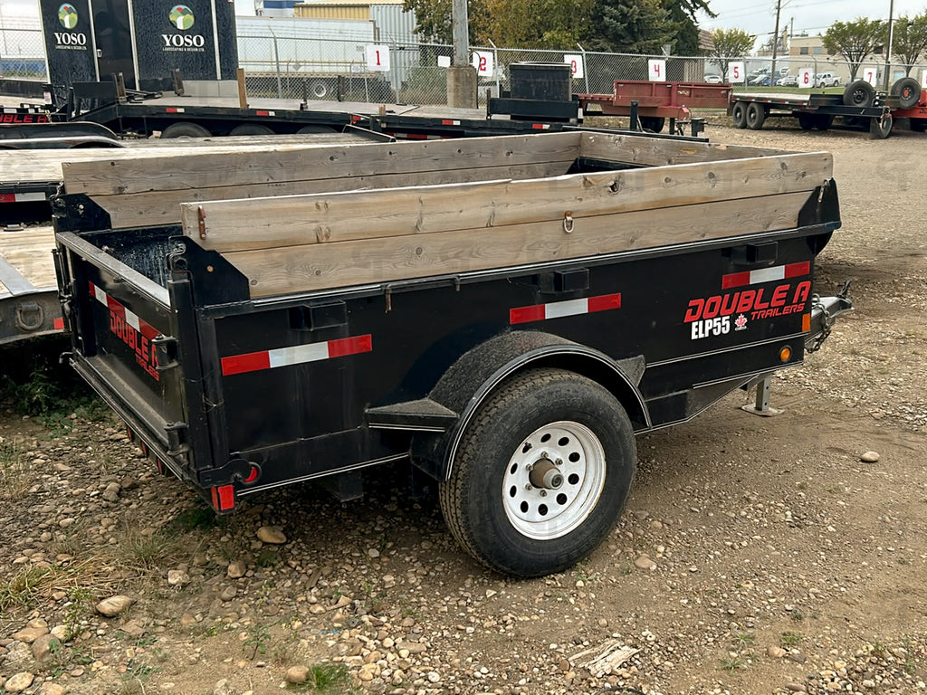 Used 2019 Double A 5' x 8' Dump Trailer · Single 5K Axle