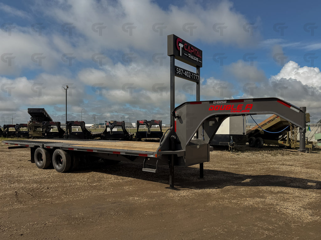 2027 Double A 28' Gooseneck Highboy/Deckover Beavertail Trailer · Tandem 12K