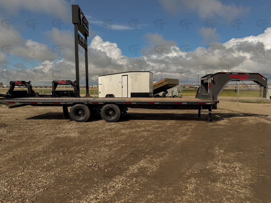 2027 Double A 28' Gooseneck Highboy/Deckover Beavertail Trailer · Tandem 12K