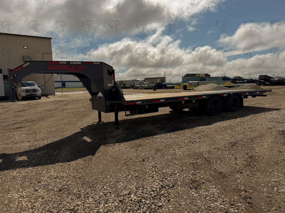 2027 Double A 28' Gooseneck Highboy/Deckover Beavertail Trailer · Tandem 12K