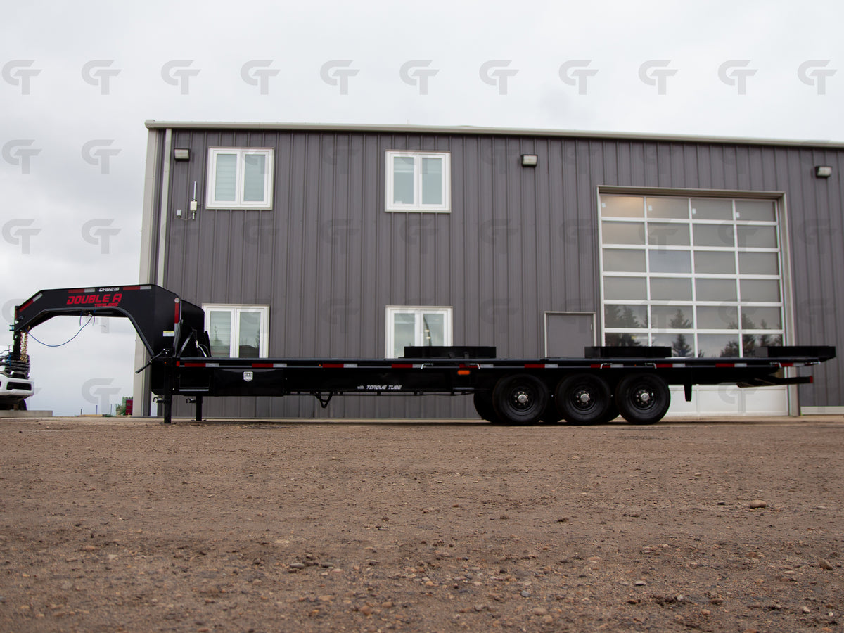 2026 Double A 30' Gooseneck Highboy/Deckover Full Tilt Trailer · Triple 7K Axles