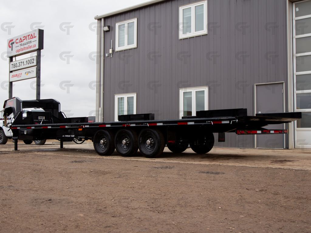 2026 Double A 30' Gooseneck Highboy/Deckover Full Tilt Trailer · Triple 7K Axles