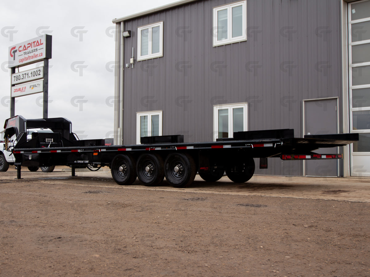2026 Double A 30' Gooseneck Highboy/Deckover Full Tilt Trailer · Triple 7K Axles
