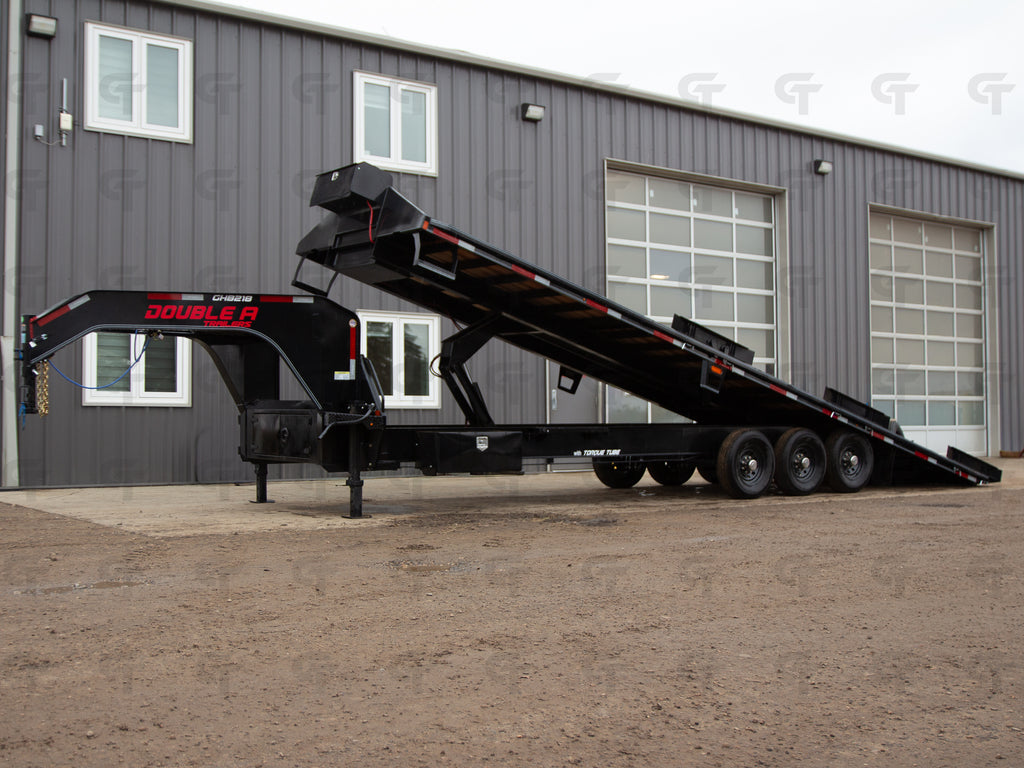 2026 Double A 30' Gooseneck Highboy/Deckover Full Tilt Trailer · Triple 7K Axles