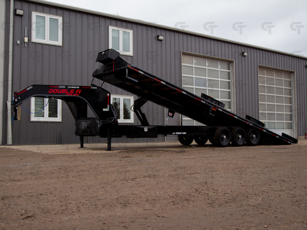 2026 Double A 30' Gooseneck Highboy/Deckover Full Tilt Trailer · Triple 7K Axles