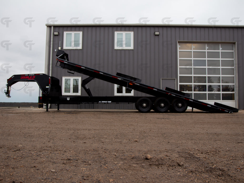 2026 Double A 30' Gooseneck Highboy/Deckover Full Tilt Trailer · Triple 7K Axles