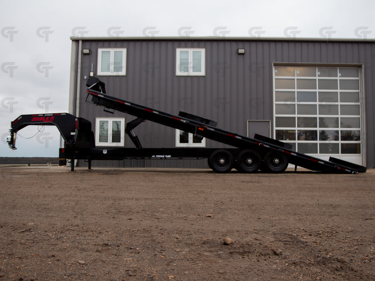 2026 Double A 30' Gooseneck Highboy/Deckover Full Tilt Trailer · Triple 7K Axles