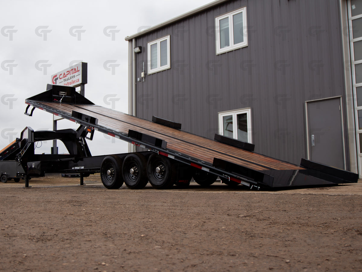 2026 Double A 30' Gooseneck Highboy/Deckover Full Tilt Trailer · Triple 7K Axles